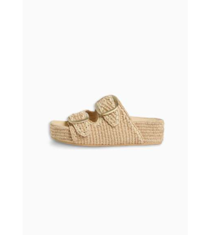 Straw Footbed Sandal | Natural