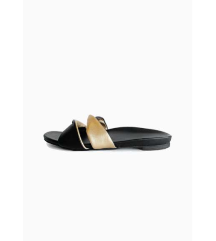 Sandal | Black/Gold Nappa