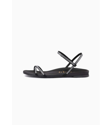 Sandal | Black Nappa Crystal